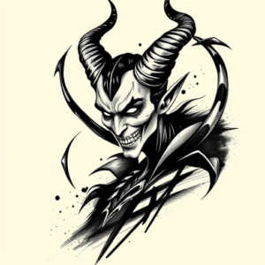 Brushstroke Maleficent Tattoo