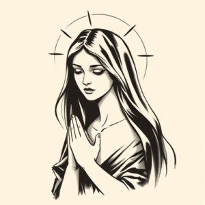 Brushstroke Mary Tattoo