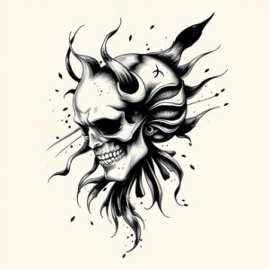 Brushstroke Medusa Tattoo