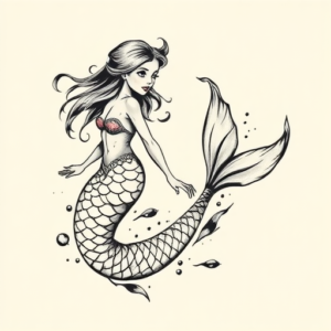 Brushstroke Mermaid Tattoo