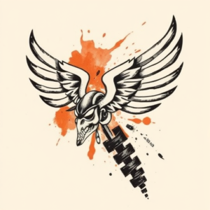 Brushstroke Mictlantecuhtli Tattoo