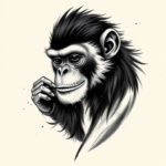 Brushstroke Monkey Tattoo