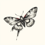 Brushstroke Moth Tattoo