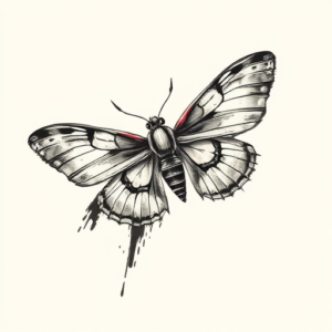 Brushstroke Moth Tattoo