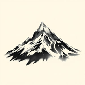 Brushstroke Mountain Tattoo