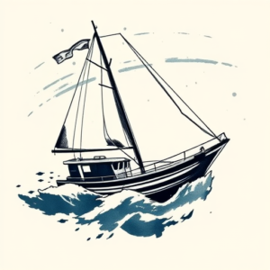 Brushstroke Nautical Tattoo