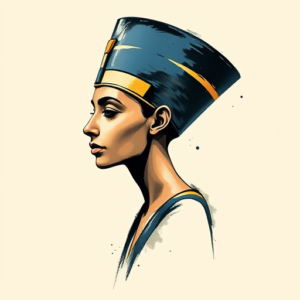 Brushstroke Nefertiti Tattoo