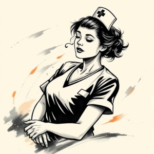 Brushstroke Nurse Tattoo