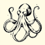 Brushstroke Octopus Tattoo