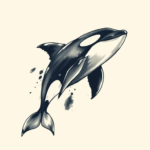 Brushstroke Orca Tattoo