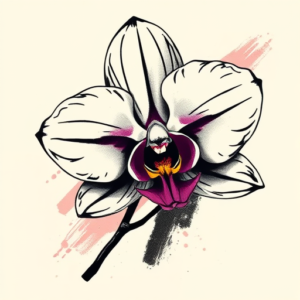 Brushstroke Orchid Tattoo