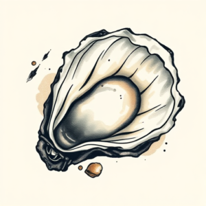 Brushstroke Oyster Tattoo