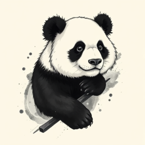 Brushstroke Panda Tattoo