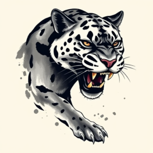 Brushstroke Panther Tattoo