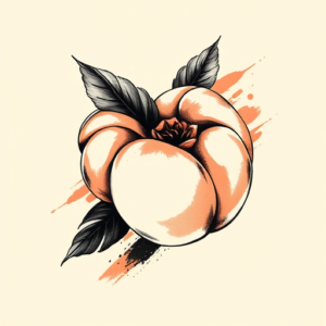Brushstroke Peach Tattoo