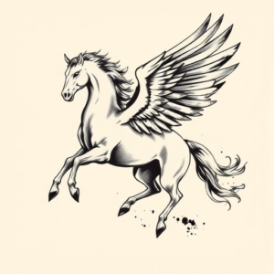 Brushstroke Pegasus Tattoo