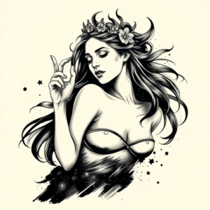 Brushstroke Persephone Tattoo