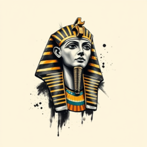 Brushstroke Pharaoh Tattoo