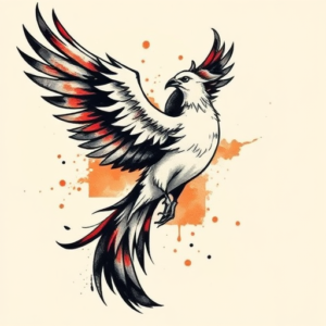 Brushstroke Phoenix Tattoo