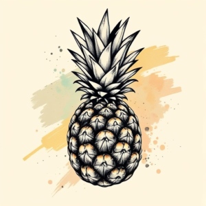 Brushstroke Pineapple Tattoo