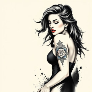 Brushstroke Pinup Tattoo