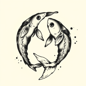 Brushstroke Pisces Tattoo