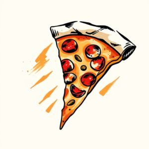 Brushstroke Pizza Tattoo