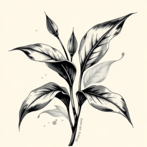 Brushstroke Plant Tattoo