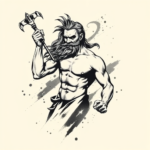 Brushstroke Poseidon Tattoo