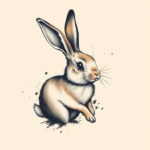 Brushstroke Rabbit Tattoo