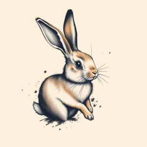 Brushstroke Rabbit Tattoo
