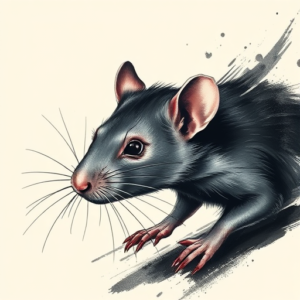 Brushstroke Rat Tattoo