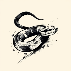 Brushstroke Rattlesnake Tattoo