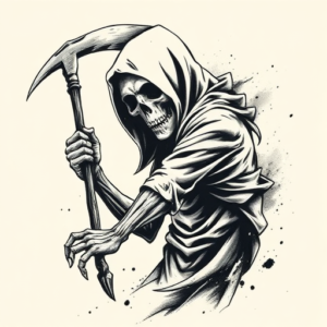 Brushstroke Reaper Tattoo