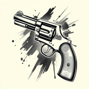 Brushstroke Revolver Tattoo