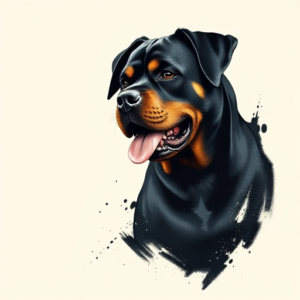 Brushstroke Rottweiler Tattoo