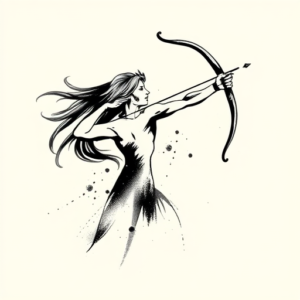 Brushstroke Sagittarius Tattoo