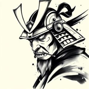 Brushstroke Samurai Tattoo