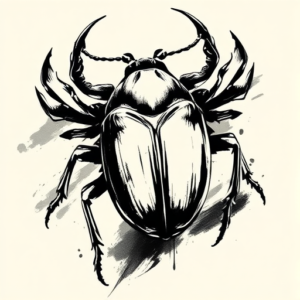 Brushstroke Scarab Tattoo