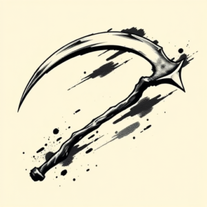 Brushstroke Scythe Tattoo