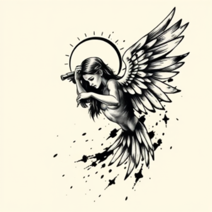 Brushstroke Seraphim Tattoo