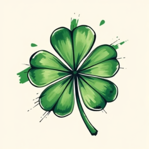 Brushstroke Shamrock Tattoo