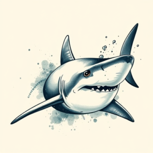 Brushstroke Shark Tattoo