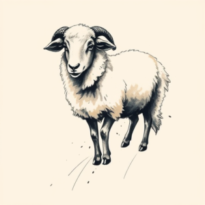Brushstroke Sheep Tattoo