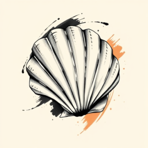 Brushstroke Shell Tattoo