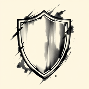 Brushstroke Shield Tattoo