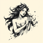 Brushstroke Siren Tattoo