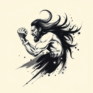 Brushstroke Sisyphus Tattoo