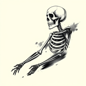 Brushstroke Skeleton Tattoo