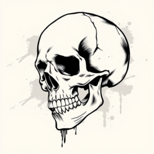 Brushstroke Skull Tattoo